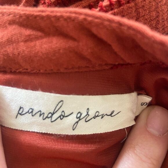 Pando grove Rust Half Sleeve Round Neck Natural
Cotton Plaid Mini Dress Sz S - Picture 10 of 14